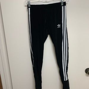 Adidas 3 stripe Velvet Leggings
